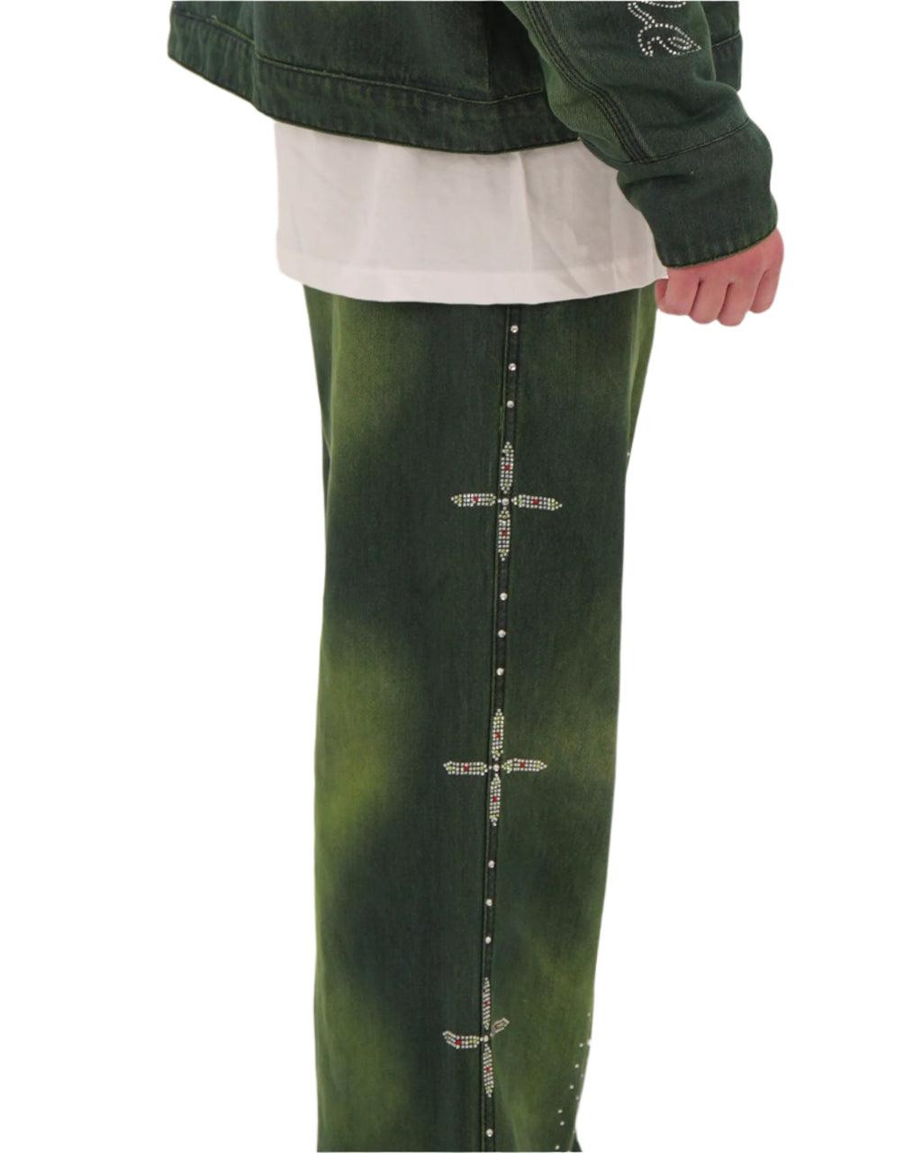 Star Studded Denim Jeans (GREEN)