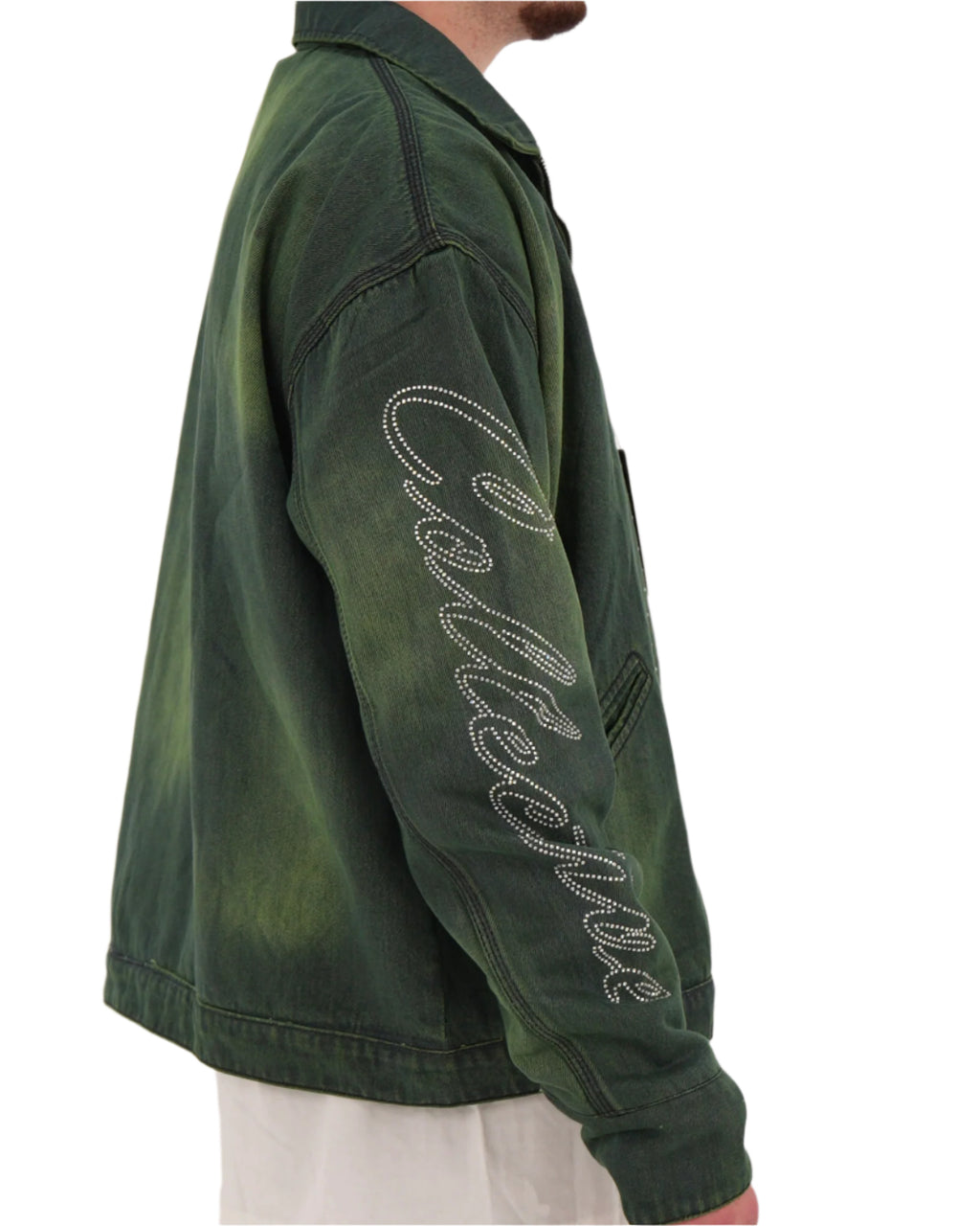 Star Studded Denim Jacket (GREEN)