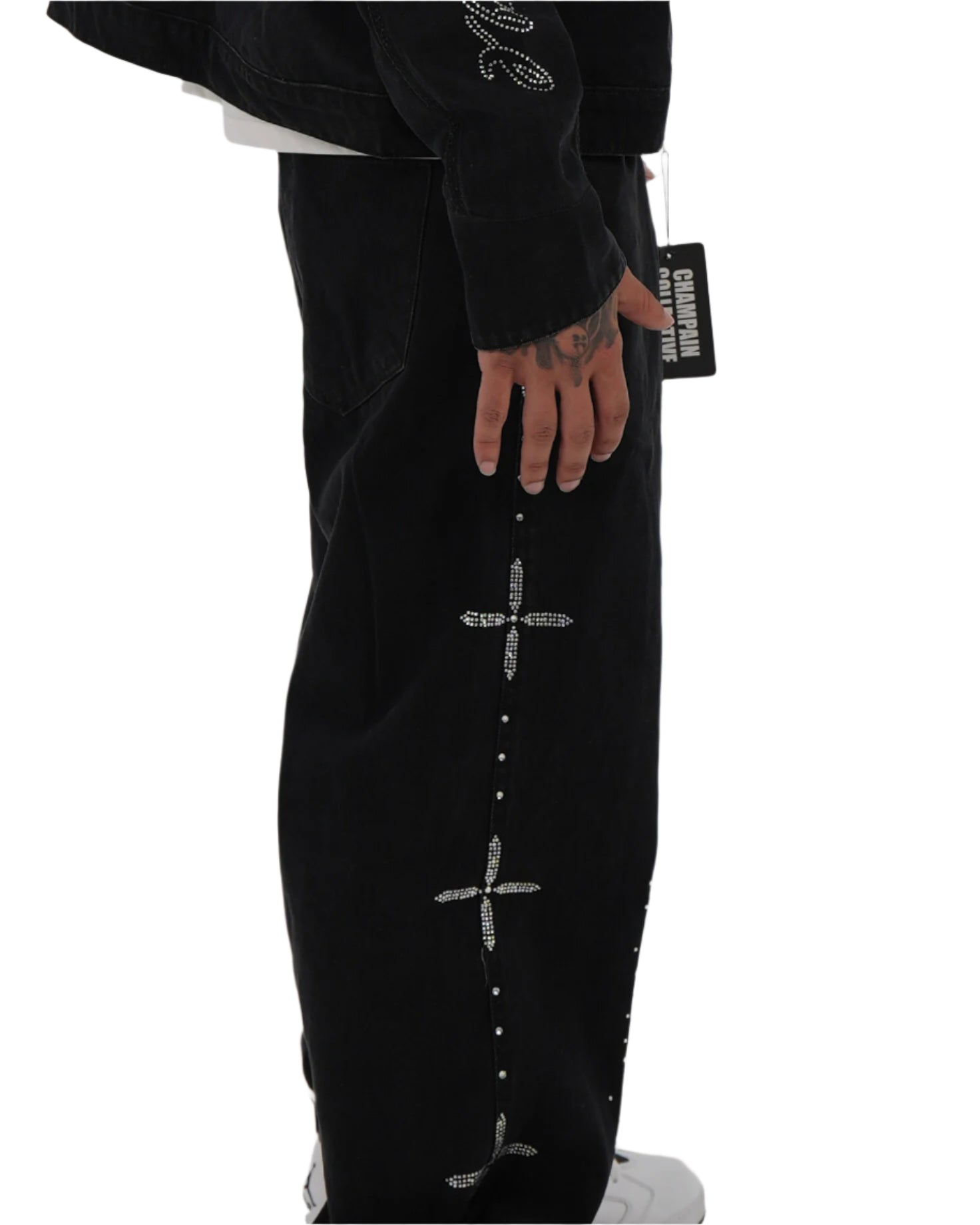 Star Studded Denim Jeans (BLACK)