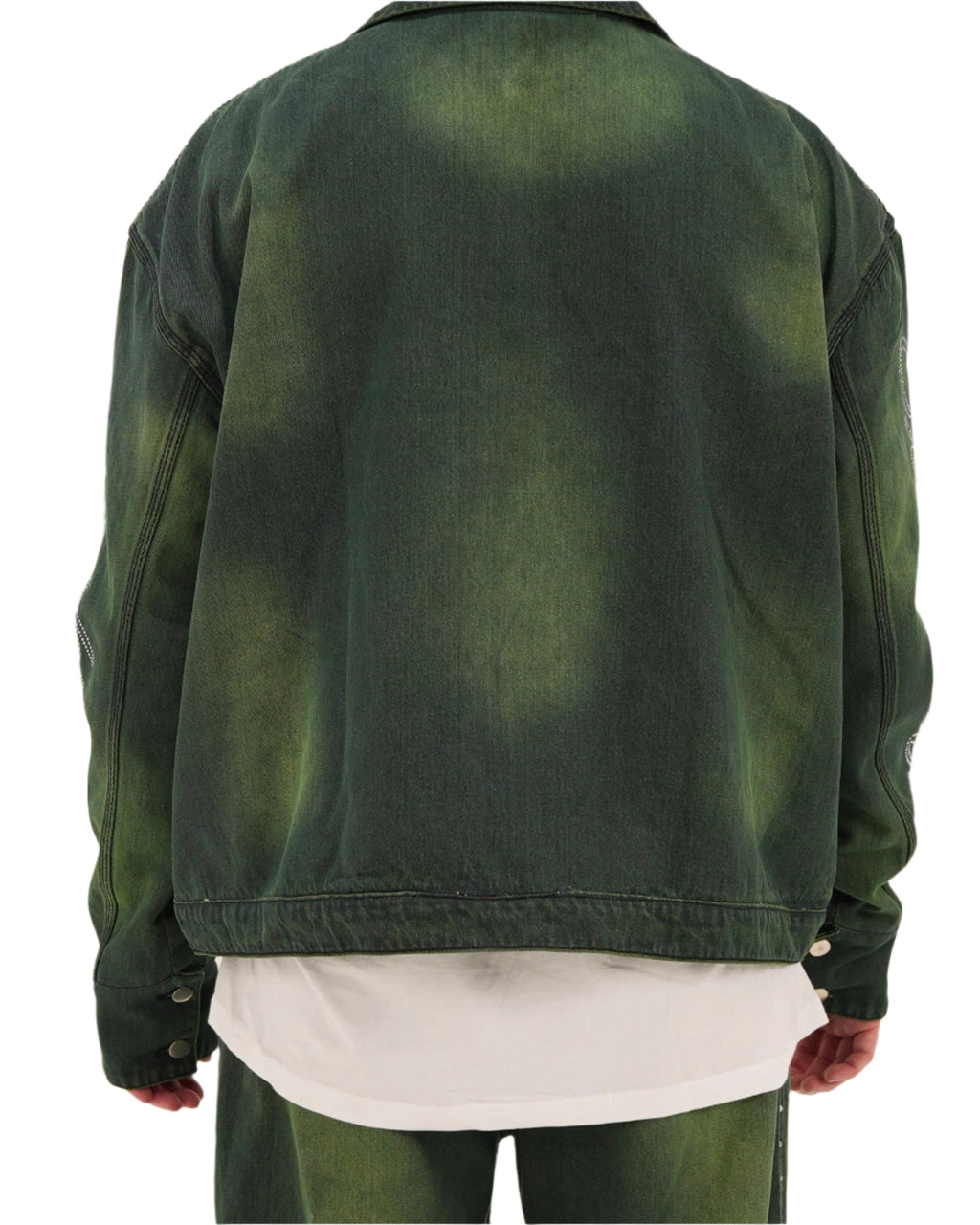 Star Studded Denim Jacket (GREEN)