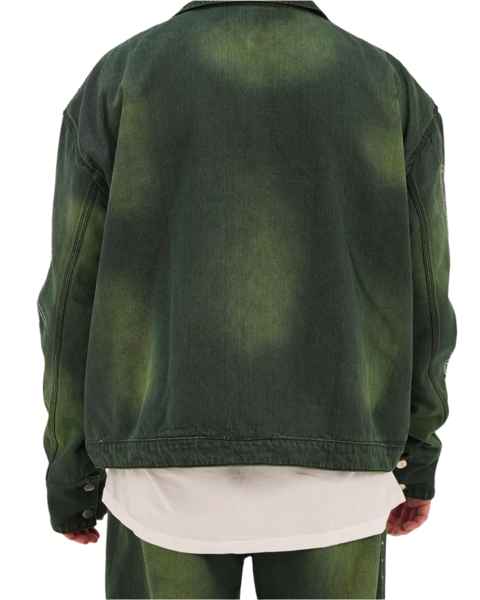 Star Studded Denim Jacket (GREEN)