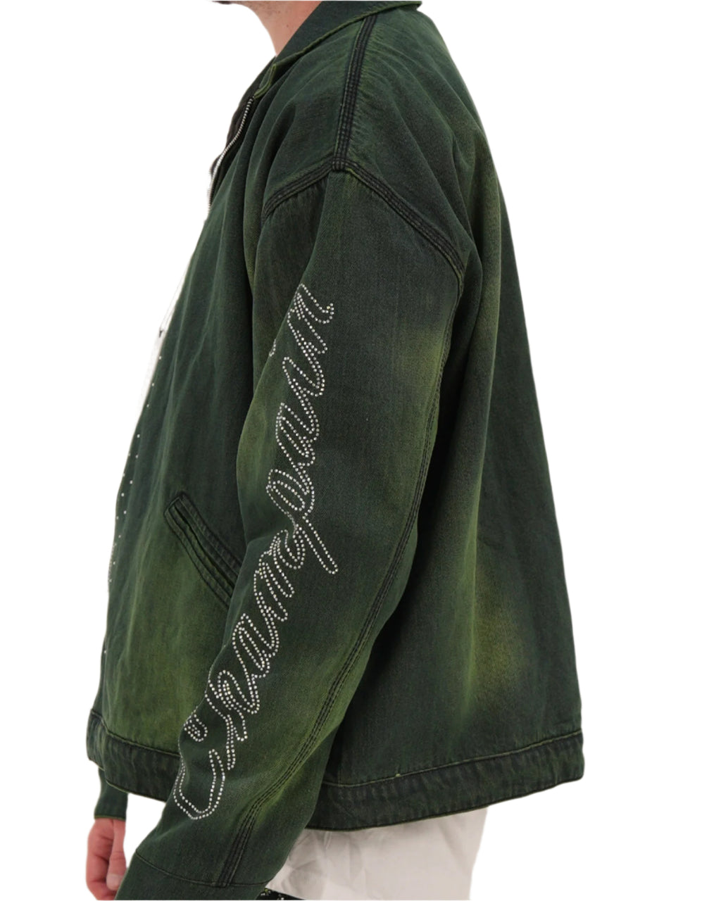 Star Studded Denim Jacket (GREEN)