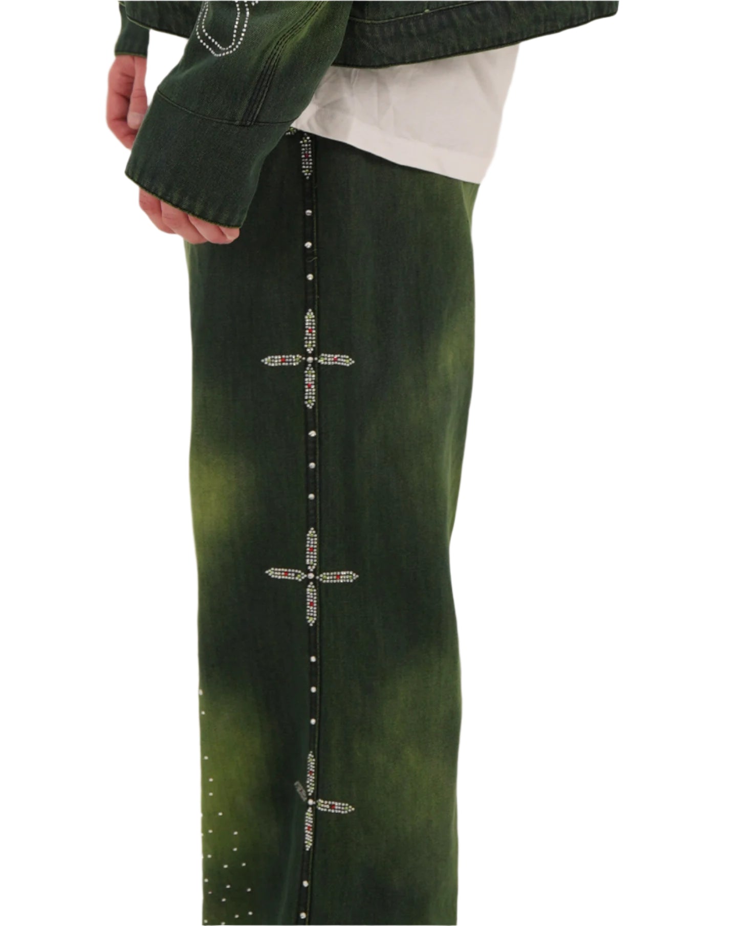 Star Studded Denim Jeans (GREEN)