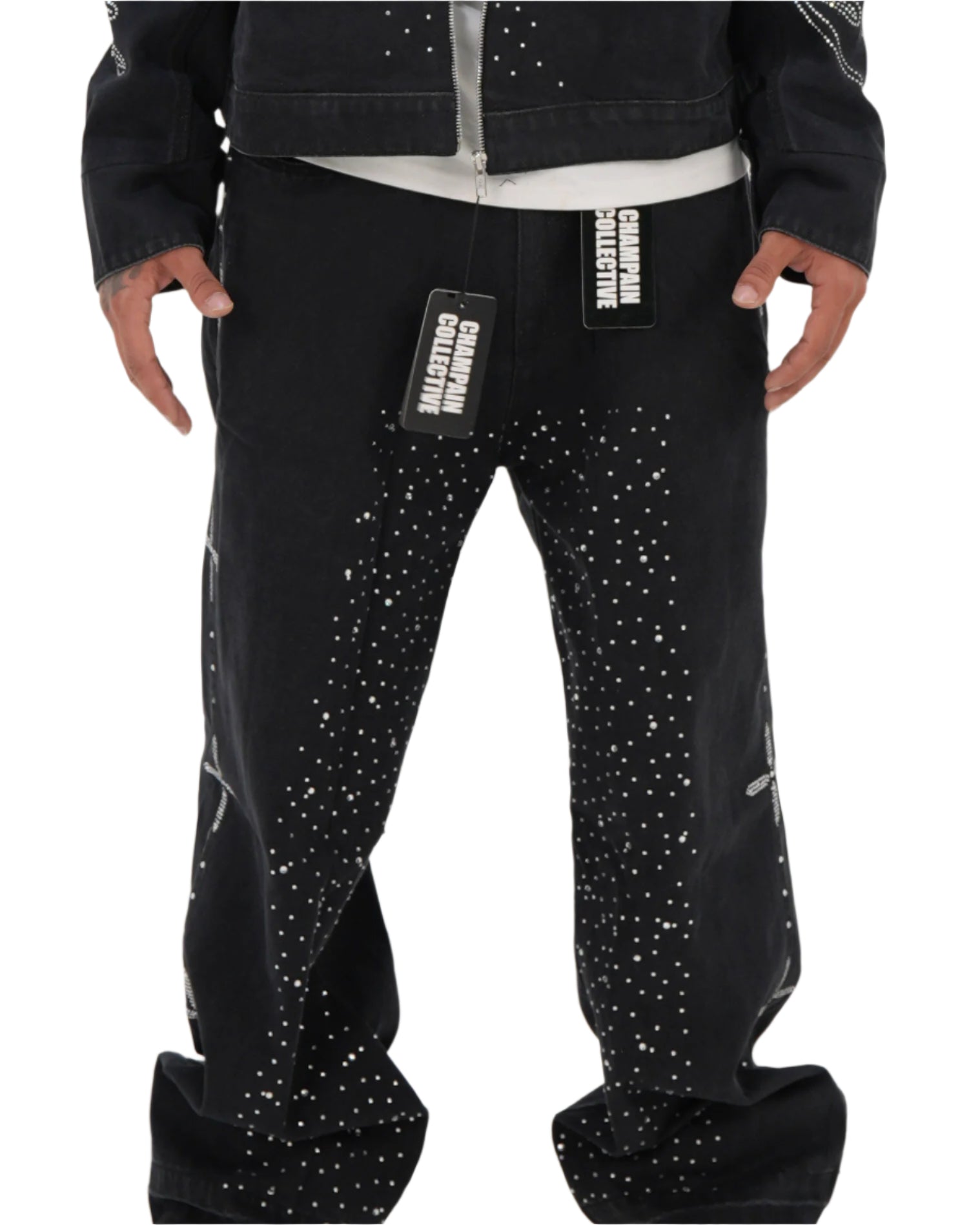Star Studded Denim Jeans (BLACK)