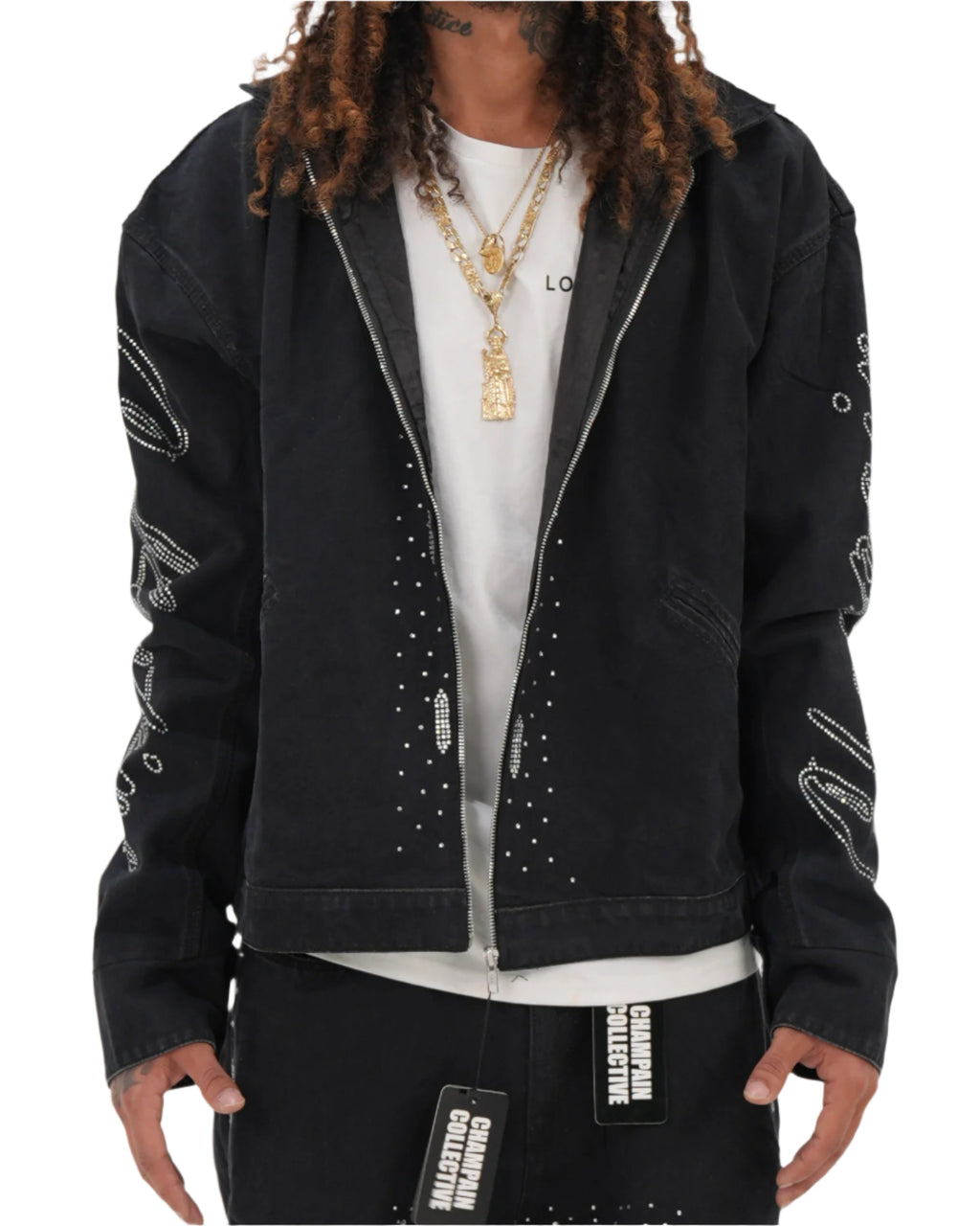 Star Studded Denim Jacket (BLACK)