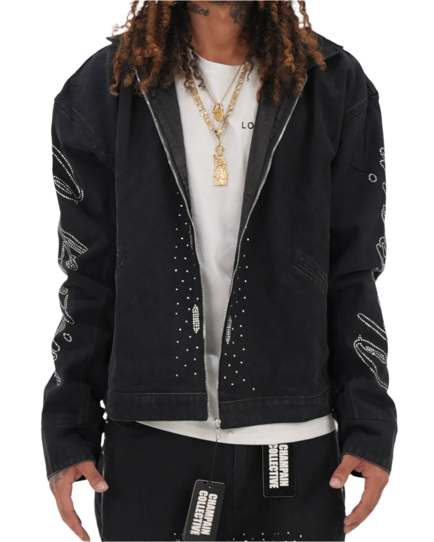 Star Studded Denim Jacket (BLACK)