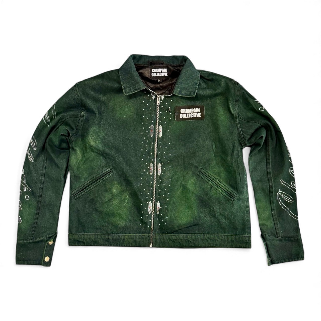 Star Studded Denim Jacket (GREEN)