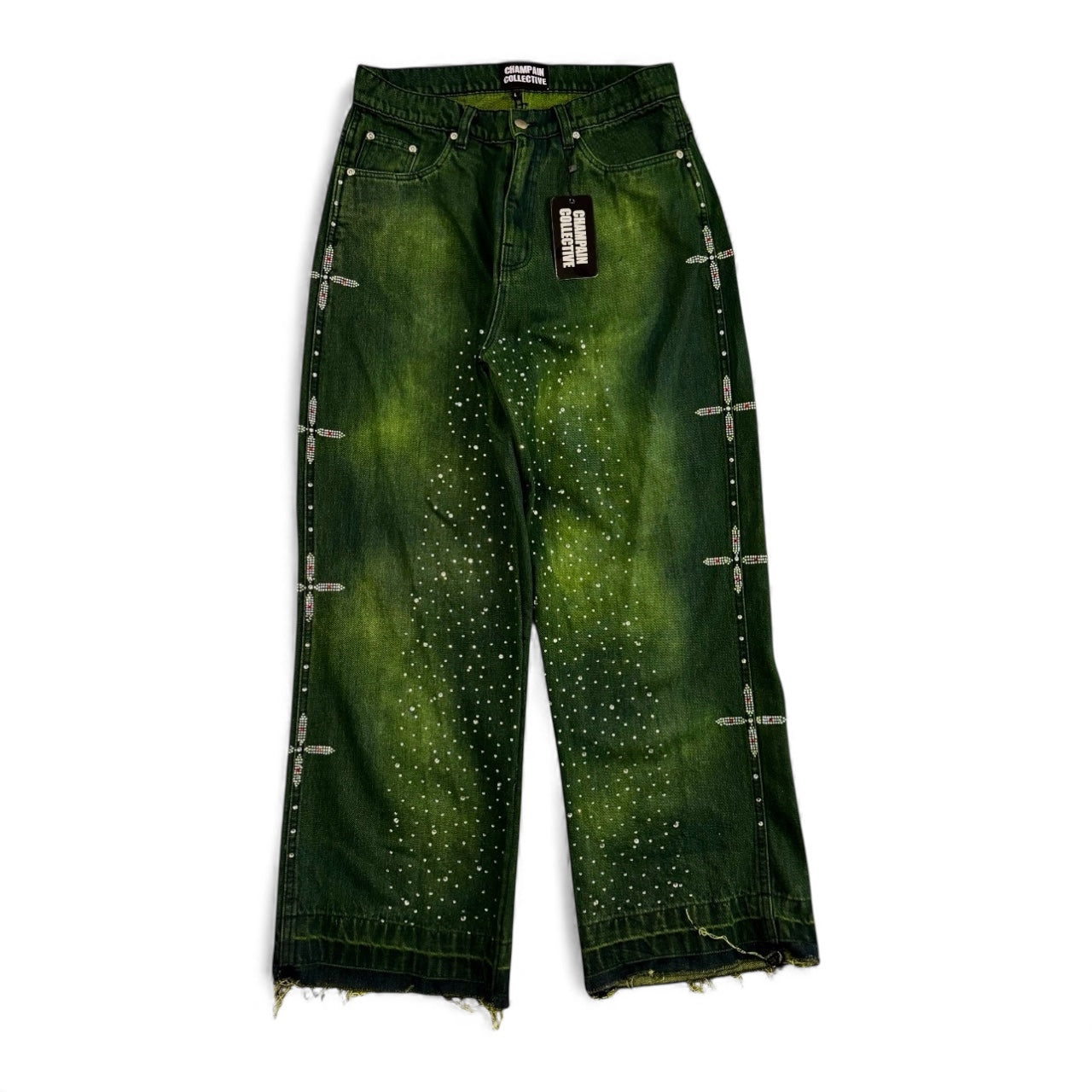 Star Studded Denim Jeans (GREEN)